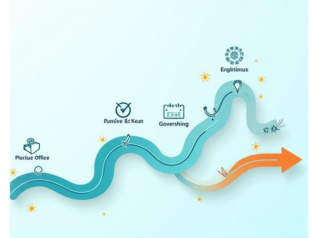 一張時間軸或流程圖，清晰展示ESG實施的各個階段和里程碑